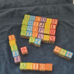 Colorful Alphabet and Number Wooden Blocks Set